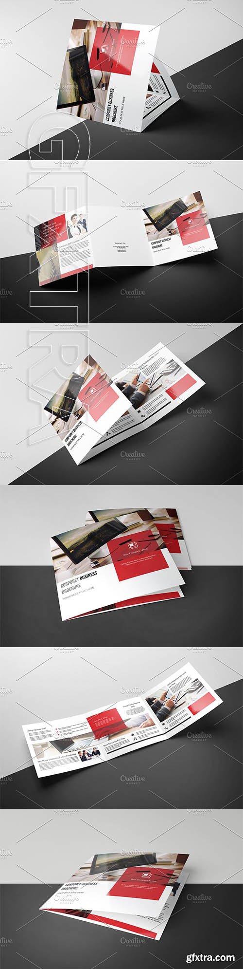 CreativeMarket - Square Trifold Brochure V868 3668004