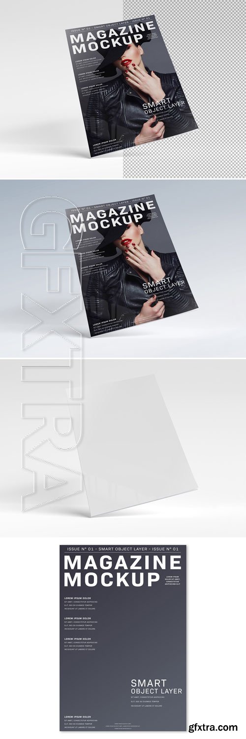 Floating Magazine Mockup on White Surface 263752485