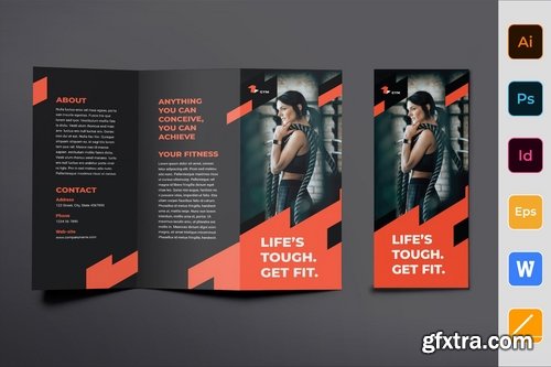 Gym Training Poster Flyer Business Card Brochure Bifold Trifold