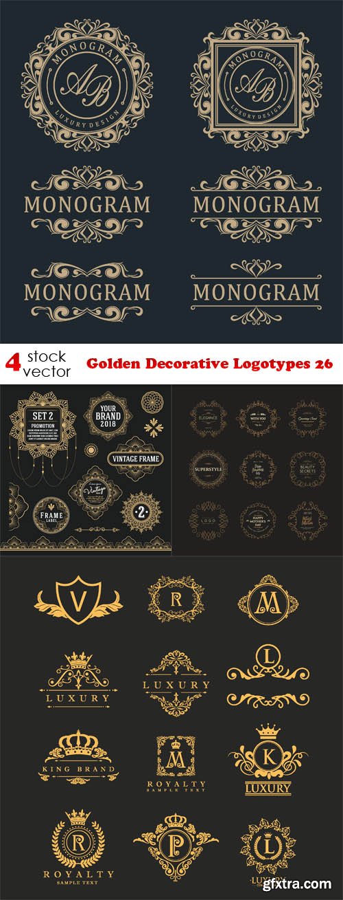 Vectors - Golden Decorative Logotypes 26