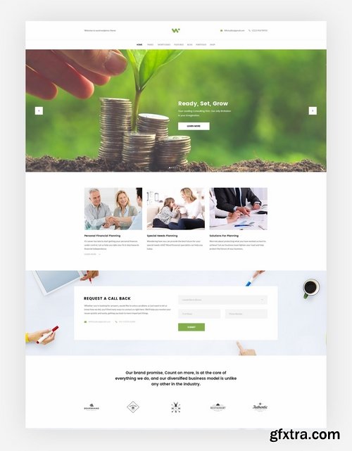 Financial & Consulting PSD Template