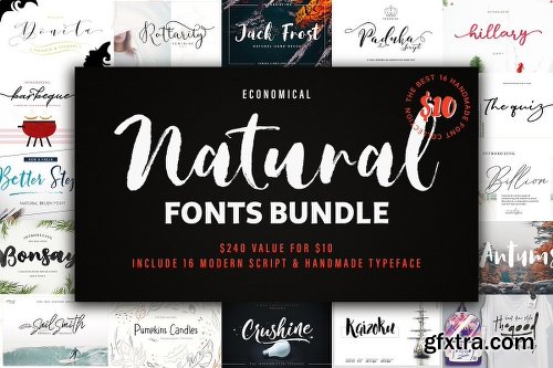 CreativeMarket New! Natural Font Bundles 3750908