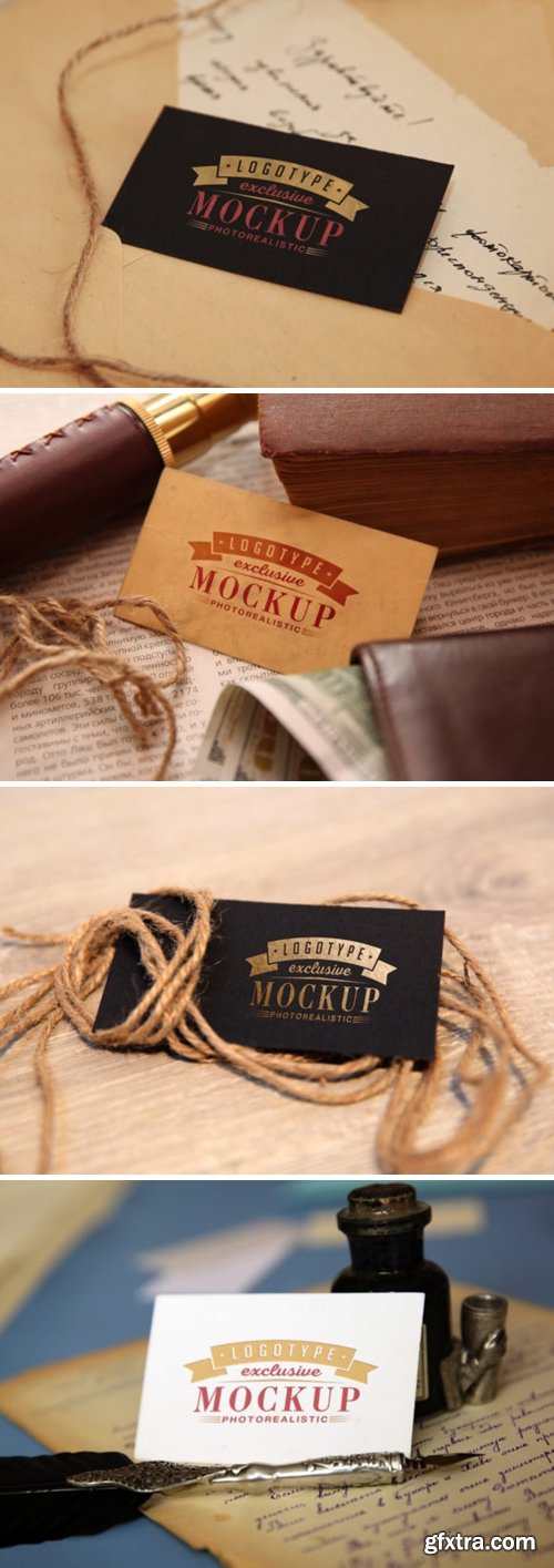 Realistic Mock-ups on Vintage Background