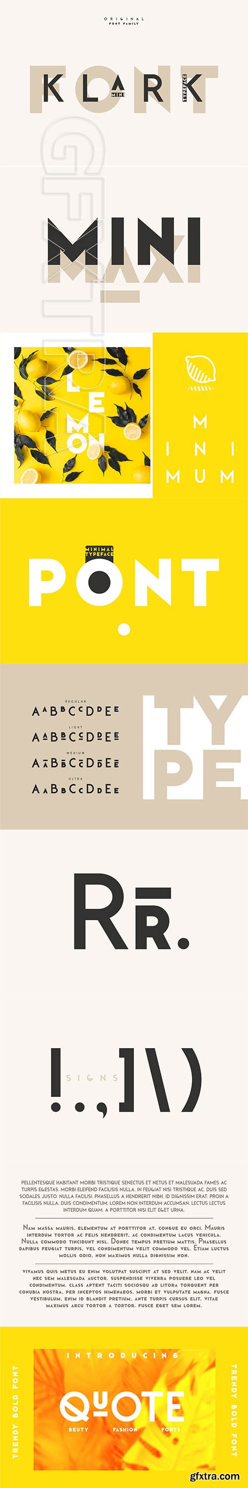 CreativeMarket - Klark. Sans serif font family. 3756107