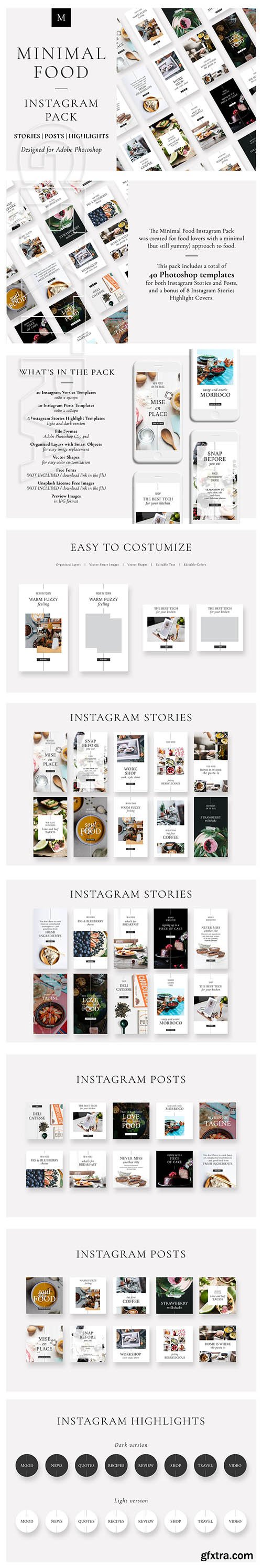 CreativeMarket - Minimal Food Instagram Pack 3668803