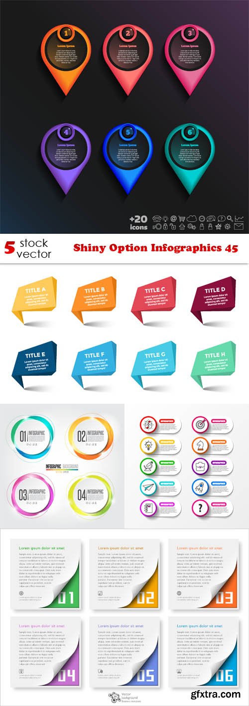 Vectors - Shiny Option Infographics 45