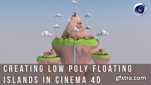 Creating a low poly floating islands in Cinema 4D