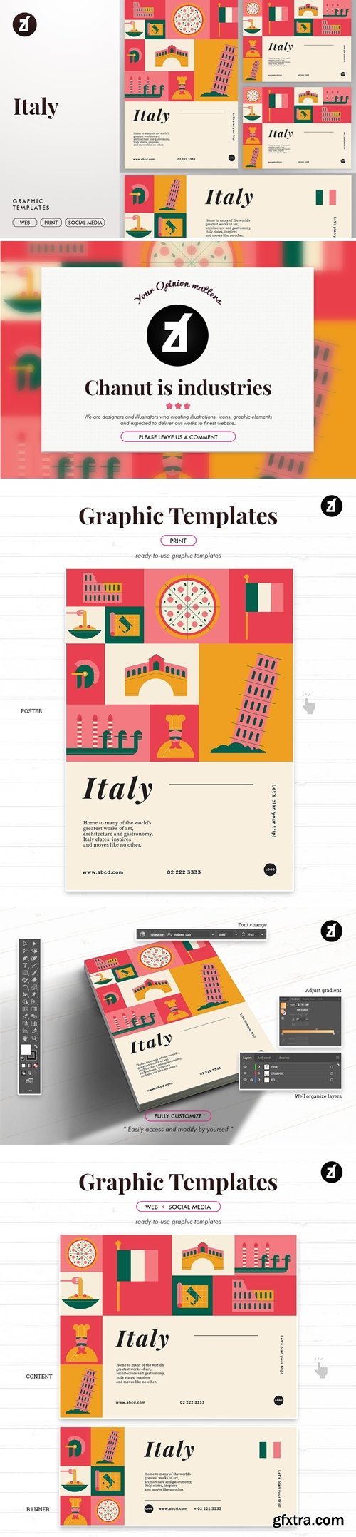 Italy graphic templates