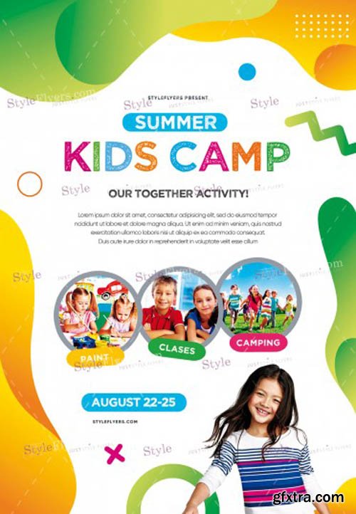 Kids Summer Camp V7 2019 PSD Flyer Template