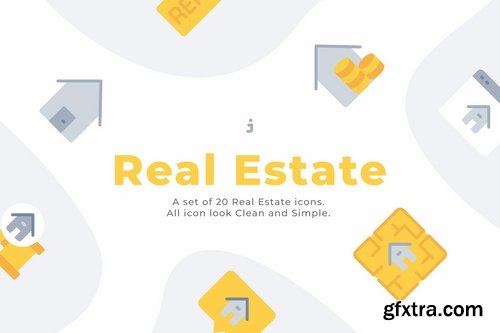 20 Real Estate icons - Flat