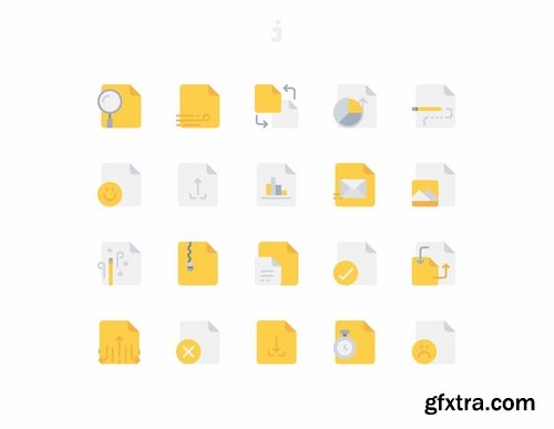 20 File and Document icons - Flat