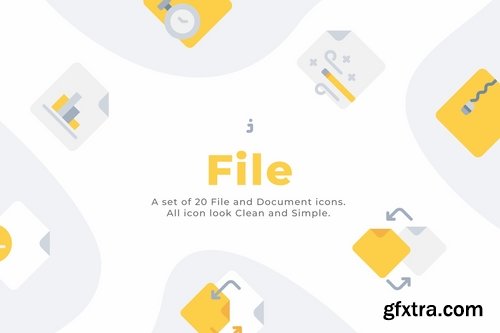 20 File and Document icons - Flat