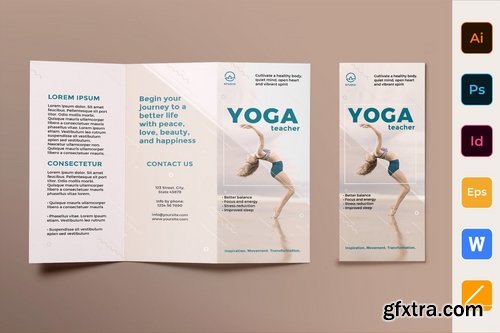 Yoga Instructor Poster Flyer Business Card Brochure Bifold Trifold