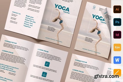 Yoga Instructor Poster Flyer Business Card Brochure Bifold Trifold