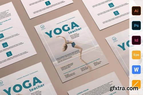 Yoga Instructor Poster Flyer Business Card Brochure Bifold Trifold