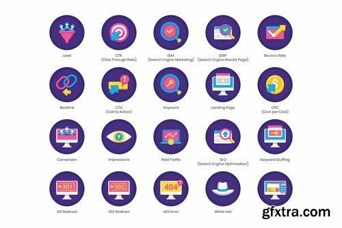 85 Internet Marketing Icons Orchid Series