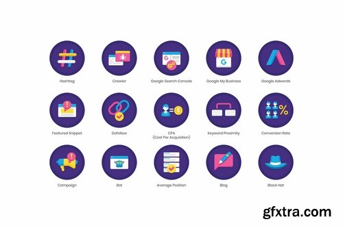 85 Internet Marketing Icons Orchid Series