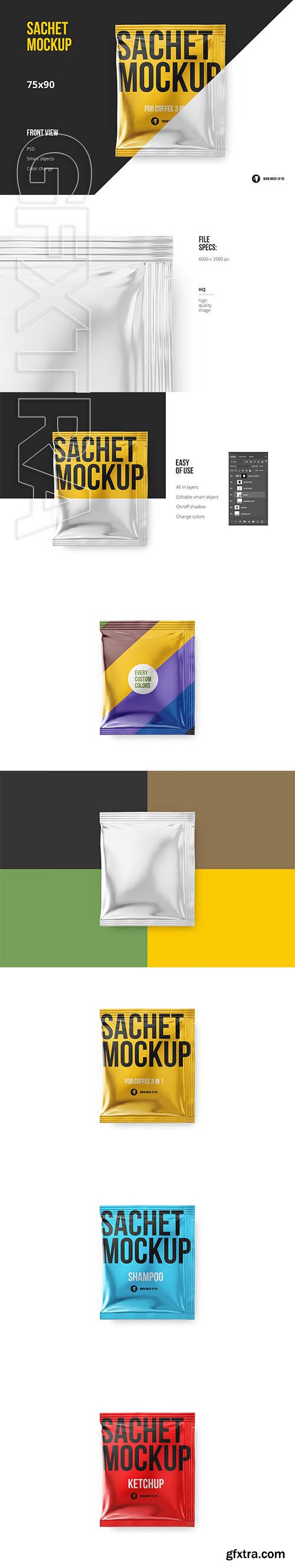 CreativeMarket - Sachet. Coffee. Ketchup. Shampoo 3572959