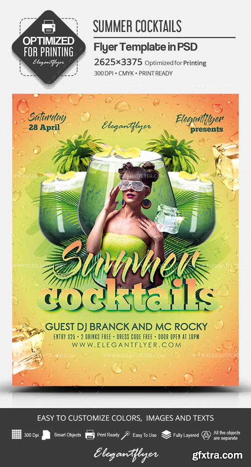 Summer Cocktails V11 2019 PSD Flyer Template