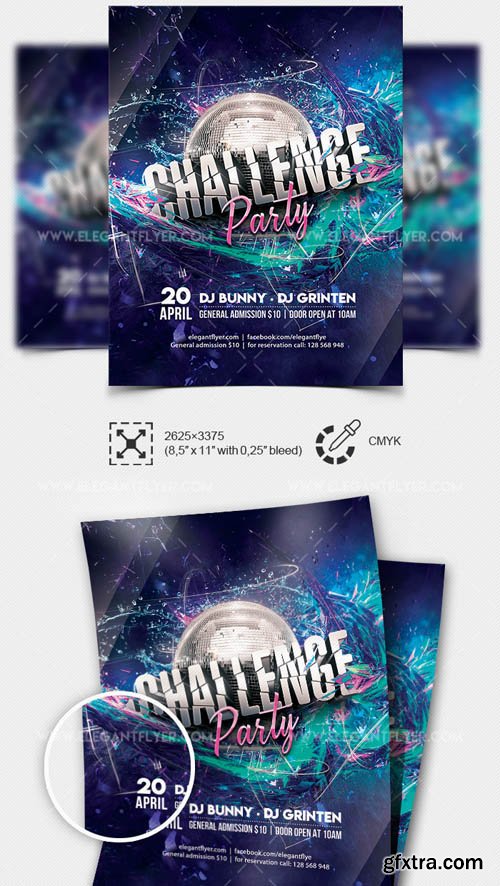 Challenge Party V1 2019 Flyer PSD Template