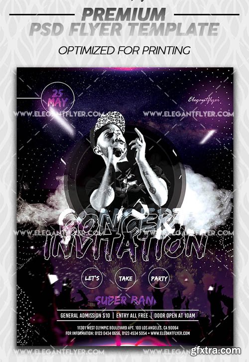 Concert Invitation V1 2019 PSD Flyer Template