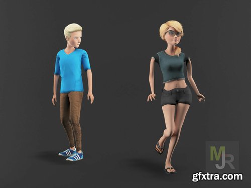 Cgtrader - Cartoon Characters Pack3 Low-poly 3D model