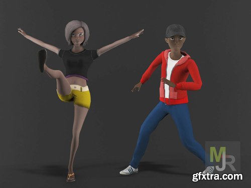 Cgtrader - Cartoon Characters Pack3 Low-poly 3D model