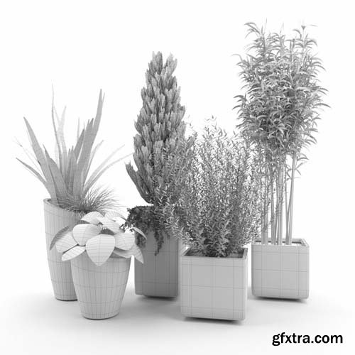 Cgtrader - Square Planters 3D model