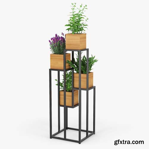 Cgtrader - Quadrant Plant Stand 3D model