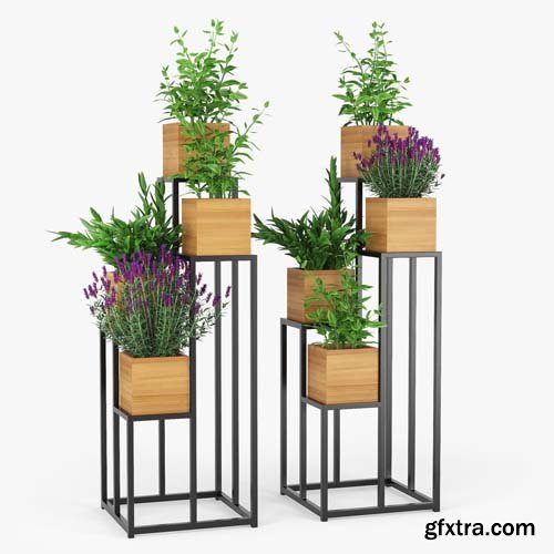 Cgtrader - Quadrant Plant Stand 3D model