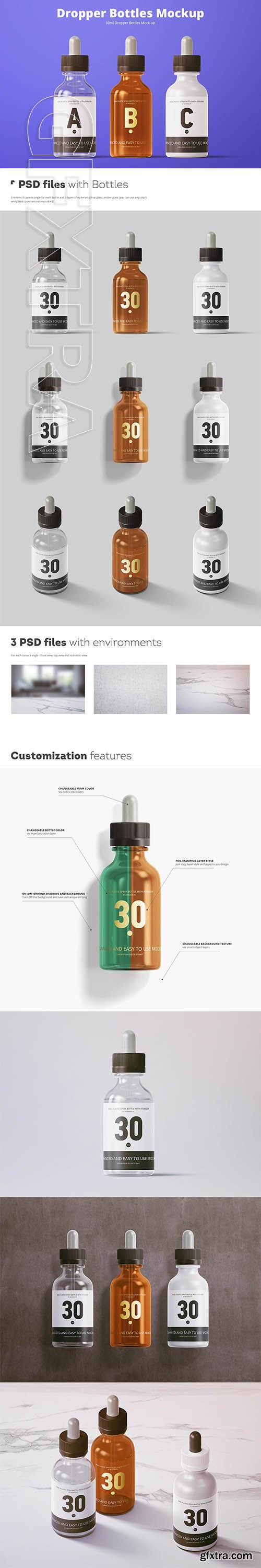 CreativeMarket - 30ml Dropper Bottles Mockup 3734493