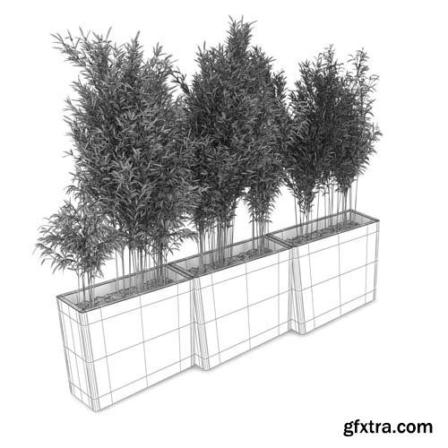 Cgtrader - Twista Contemporary-Modern Tall Commercial Modern Cement Planter 3D model