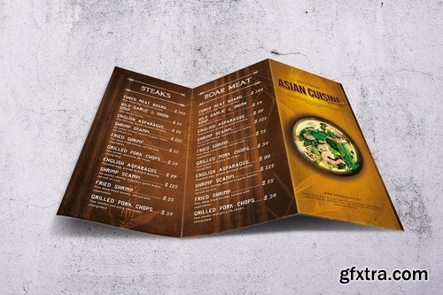 Asian Cuisine Trifold Menu Design