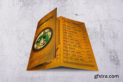 Asian Cuisine Trifold Menu Design