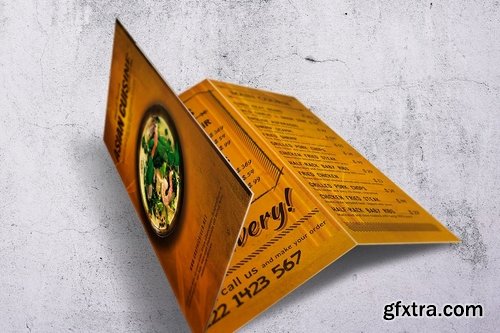 Asian Cuisine Trifold Menu Design