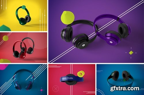 Abstract Headphones Mockup