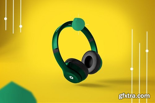 Abstract Headphones Mockup