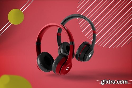 Abstract Headphones Mockup