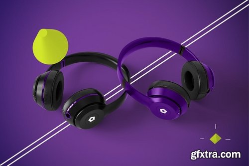 Abstract Headphones Mockup