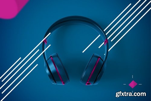 Abstract Headphones Mockup