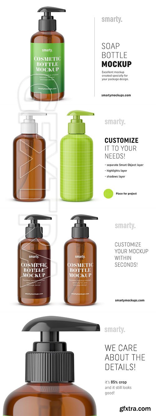 CreativeMarket - Amber soap bottle mockup 3447216