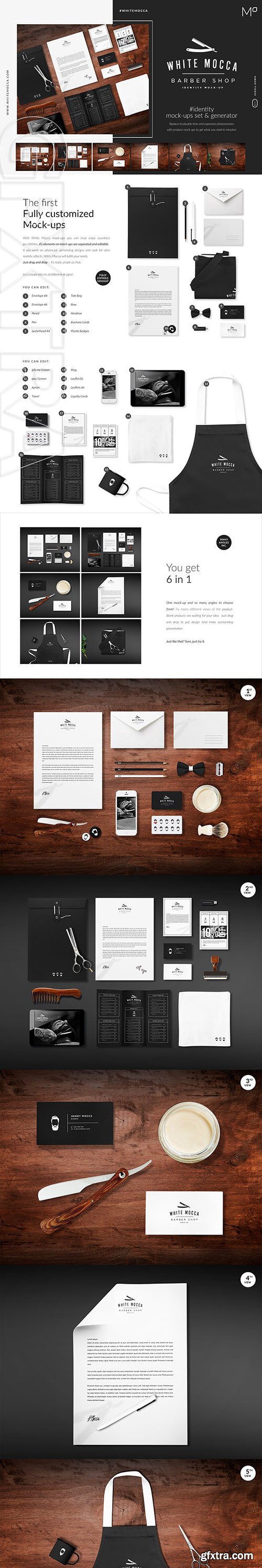 CreativeMarket - Barber Shop Identity Mock-ups Set 3444499