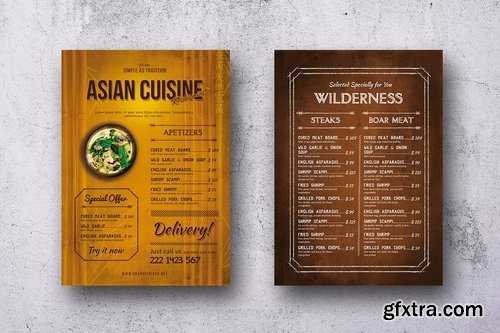 Asian Cuisine Food Menu Bundle