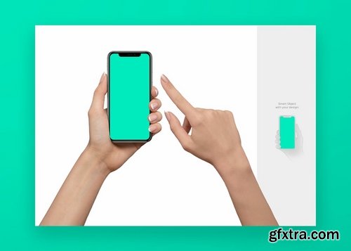 Left Hand Holding iPhone Mockup – Front View