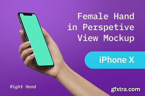 Right Female Hand Holding Phone – Perspective View