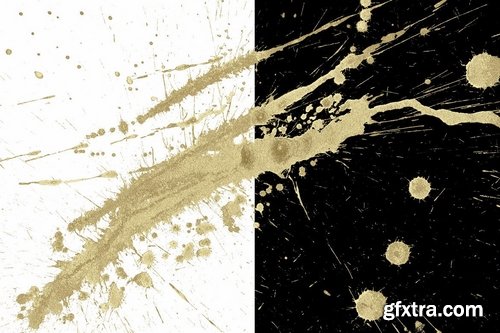 40 PNG Gold Paint Splashes