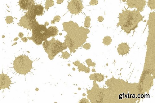 40 PNG Gold Paint Splashes