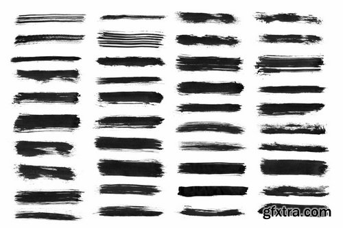 66 Long Strokes PNG Ink Shapes