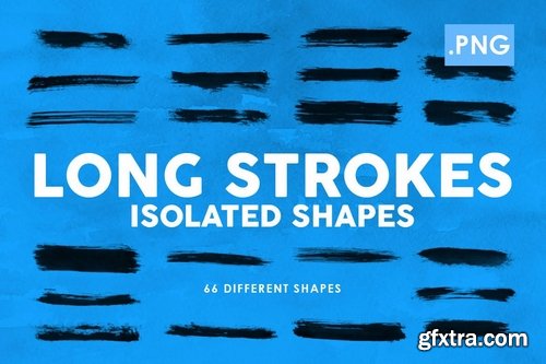 66 Long Strokes PNG Ink Shapes