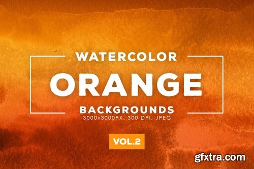 Orange Watercolor Backgrounds Vol.2